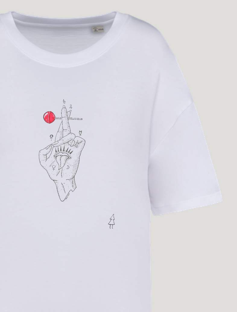 Camiseta oversized color blanco diseño colección Miscelanea