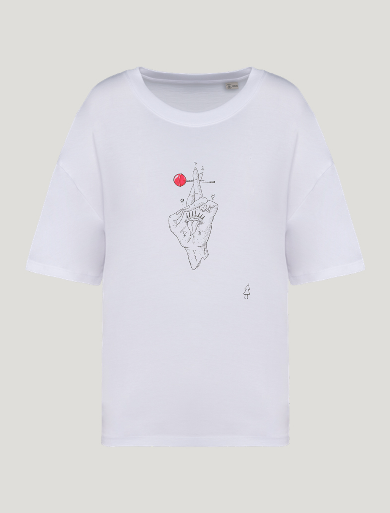 Camiseta oversized color blanco diseño colección Miscelanea